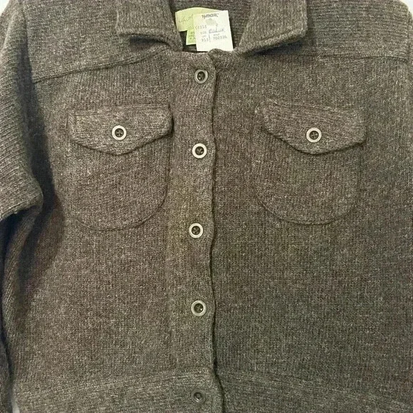 Anthropologie Jacket Women's Medium Brown Knit Wool NWT Cross Cropped Boho - Picture 2 of 6